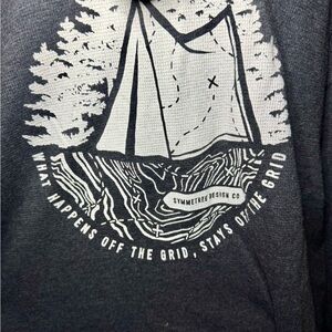 Symmetry Gray Sweatshirt with Long Sleeves and Chest Design
